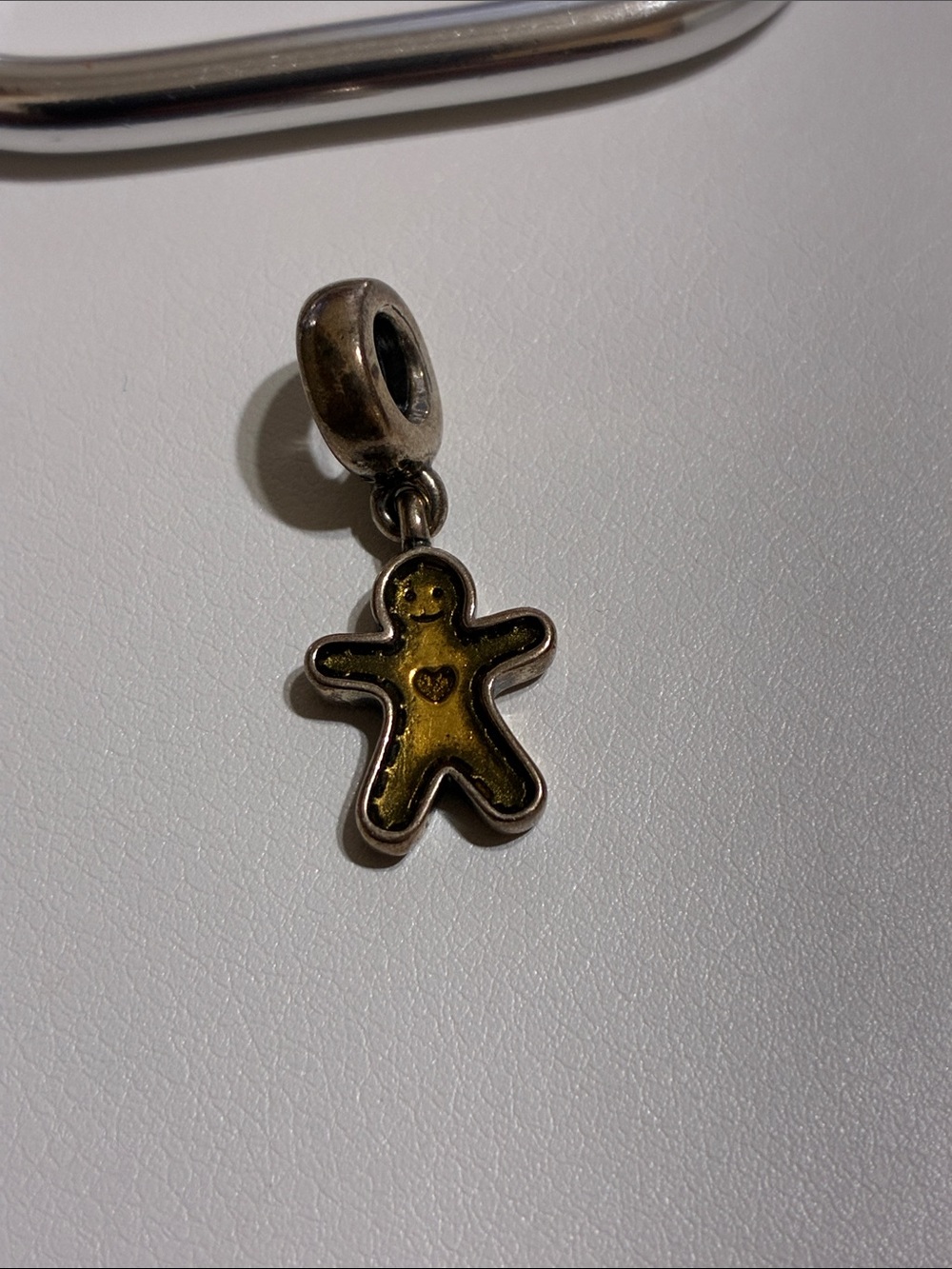 Pandora Sterling Gingerbread Man Dangle Charm 🩶